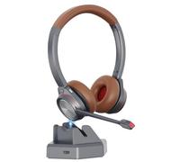 Beebang Bluetooth Headset with Microphone, Wireless Headset with Charging Station & USB Dongle for PC, 40 Hours Talk Time Wireless for Mac Computer Teams Zoom Laptop Office Call Centre