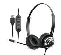 Beebang USB Headset With Microphone for PC, Microsoft Teams Conference Calls, Volume Control & Mic Mute, Voice Recognition for Nuance Dragon