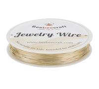 Beebeecraft 0.6mm/22 Gauge Gold Craft Wire Real 14K Gold Plated Jewelry Beading Wire Dead Soft Copper Wire 98.43Ft/30m Tarnish Resistant Round Beading Wire for Craft and Jewelry Making