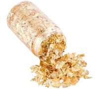 Beebeecraft 1 Bottle Gold Leaf Flakes for Resin, 10 Grams Gold Foil for Nails Metallic Foil Flakes Imitation Golden Leaf Gilding Kit for Resin Nail Painting Art Craft Jewellery Making Decoration