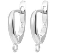 Beebeecraft 1 Box 1 Pair Earring Hooks Rhodium Plated 925 Sterling Silver Leverback Hoop Earrings Latch Back with Loop and 925 Stamp for Jewellery Making