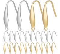 Beebeecraft 1 Box 100Pcs 2 Colors Earring Hooks 18K Gold Plated 316 Stainless Steel French Fish Hook Ear Wires Earrings Findings with Hole for DIY Jewellery Earring Making Kits