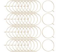 Beebeecraft 1 Box 100Pcs 25mm Wine Glass Charm Rings 18K Gold Plated 316 Stainless Steel Open Round Beading Earring Hoops Findings Supplies for Jewelry Making DIY Craft Kit