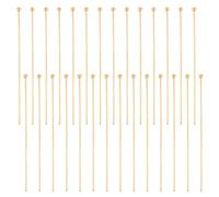 Beebeecraft 1 Box 100Pcs 45mm 22 Gauge Ball Head Pins 18K Gold Plated Bendable Pins Jewellery Headpins Straight Pins Needles for Jewelry Making Charm Beading DIY Craft, Head: 1.8mm