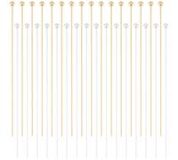 Beebeecraft 1 Box 100Pcs Ball Head Pins 18K Gold&925 Sterling Silver Plated Non Tarnish 50mm Long 24 Gauge 22 Gauge Ball Eye Pins Jewelry Making Findings for Earrings Charm Beads DIY Making