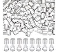 Beebeecraft 1 Box 100Pcs Crimp Beads Rhodium Plated 925 Sterling Silver 2x2mm Stoppers Beads for DIY Bracelet Jewelry Making