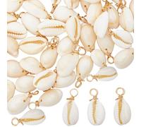 Beebeecraft 1 Box 100Pcs Natural Cowrie Shell Charms Beach Sea Ocean Seashells Charms for Summer Them Jewellery Making Necklace Bracelets Earring DIY Crafts