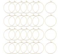 Beebeecraft 1 Box 100Pcs Round Earring Hoops Beading Earring Findings 18K Gold Plated Stainless Steel Circle Hollow Hanging Ear Wire Hooks Connectors for Jewelry Making Supplies DIY Crafts Accessories