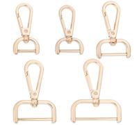 Beebeecraft 1 Box 10Pcs 5 Sizes Snap Hook Swivel Clasp Bulk Gold Metal Alloy W/Screw Bar Heavy Duty D Ring Lobster Claw Detachable Clasps for Lanyard Bag Leather Purse Hardware Replacement DIY Crafts