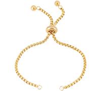 Beebeecraft 1 Box 10Pcs Adjustable Slider Bracelet Chain Gold Stainless Steel 26cm Jewelry Making Chains with Ball Ends for Jewellery Making DIY Findings