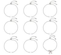 Beebeecraft 1 Box 10Pcs Adjustable Slider Bracelet Platinum Plated Brass 10in/26cm Slider Bracelets for Jewelry Making with Ball End Extender Box Chains for Women Valentine’s Gift Semi Finished Crafts