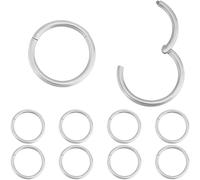 Beebeecraft 1 Box 10Pcs Cartilage Hoop Earrings 316L Stainless Steel Nose Rings Helix Hinged Piercing Jewelry 12.5mm 16G