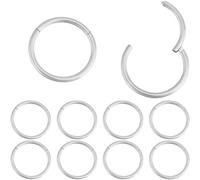 Beebeecraft 1 Box 10Pcs Cartilage Hoop Earrings 316L Stainless Steel Nose Rings Helix Hinged Piercing Jewelry 12mm
