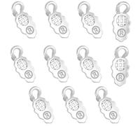 Beebeecraft 1 Box 10Pcs Glue on Bails 925 Sterling Silver Plated Flat Bail Charms Bulk Metal Spoon Base Blank Settings Cabochon Charm Pendants for Jewelry Making Findings Necklace DIY Gems Supplies