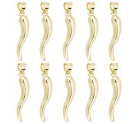 Beebeecraft 1 Box 10Pcs Horn Charms 18K Gold Plated Horn of Plenty Charms with Hole for DIY Jewellery Making