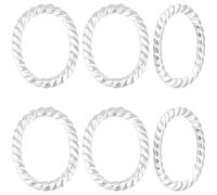 Beebeecraft 1 Box 10Pcs Oval Linking Rings 925 Sterling Silver Twist Rings 12mm/0.47in Closed Jump Ring with 1Pc Silver Polishing Cloth for Earrings Bracelet Jewelry Making