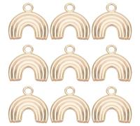 Beebeecraft 1 Box 10Pcs Rainbow Charms 18K Gold Plated Curve Semicircle Bridge Dangle Charms Pendants Craft Supplies for DIY Jewellery Making (14x14.5mm)