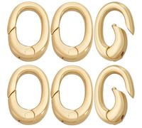 Beebeecraft 1 Box 10Pcs Spring Gate Rings 18K Gold Plated Oval Spring Clasp Connector Extender for Bracelet Necklace Jewelry Making DIY 0.31x0.47 Inch