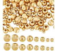 Beebeecraft 1 Box 120Pcs 4 Styles Textured Solid Round Beads 18K Gold Plated Brass Geometry Cube Round Golden Spacer Beads for Bracelets Making DIY Necklaces Jewellery Crafts