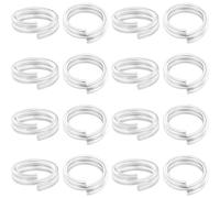Beebeecraft 1 Box 120Pcs Silver Split Rings for Jewelry Making 925 Sterling Silver Plated Brass 6mm Mini Double Loop Jump Ring for DIY Earrings Bracelet Necklace Crafts