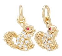 Beebeecraft 1 Box 12Pcs Squirrel Charm Cubic Zirconia Pendant with Jump Ring 18K Gold Plated Autumn Charms 0.43x0.39in for Necklace Bracelets DIY Crafts Jewellry Making on Thanksgiving Christmas