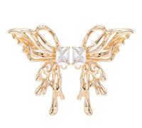 Beebeecraft 1 Box 2 Pairs Cubic Zirconia Stud Earring Findings 18K Gold Plated Brass Butterfly Post Earring With Loop for Jewelry Making