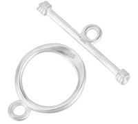 Beebeecraft 1 Box 2 Sets Silver Toggle Clasps T Bar Clasp Necklace 925 Sterling Silver Round IQ Jewelry Fastener Connectors Buckle for Jewelry Making Pendants Bracelet Necklace Earring DIY Crafts