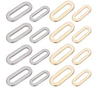 Beebeecraft 1 Box 2 Sizes 36Pcs Oval Linking Rings Gold 304 Stainless Steel Closed Linking Rings for Jewellery Making Bracelets Necklaces DIY Crafts 0.63/0.8in (Gold Silver)