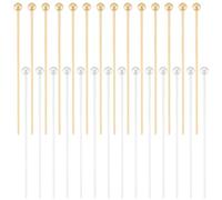 Beebeecraft 1 Box 200Pcs 30mm Ball Head Pins 18K Gold&925 Sterling Silver Plated Non Tarnish 24 Gauge 22 Gauge Ball Eye Pin Jewelry Pins for Jewelry Making Findings Earrings Charm Beads DIY Crafts
