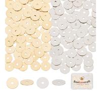 Beebeecraft 1 Box 200Pcs 6mm Flat Spacer Beads 24K Gold Plated 304 Stainless Steel Disc Spacer Beads Stainless Steel Round for DIY Jewelry Making