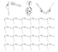 Beebeecraft 1 Box 200Pcs Bead Tips Knot Covers 925 Sterling Silver Plated Brass 8mm Crimp Covers for Jewellery Making