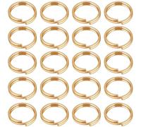 Beebeecraft 1 Box 200Pcs Double Loop Jump Rings 18K Gold Plated 304 Stainless Steel 6mm Open Jump Rings Split Round Rings for Diy Bracelet Necklace Keychains Crafts Jewelry Making