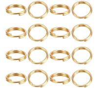 Beebeecraft 1 Box 200Pcs Double Loop Jump Rings 18K Gold Plated 304 Stainless Steel 8mm Open Jump Rings Split Round Rings for Jewelry Making DIY Bracelet Necklace Keychains Crafts