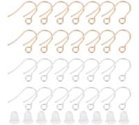 Beebeecraft 1 Box 200Pcs Earring Hooks 24K Gold Plated 316 Surgical Stainless Steel Ear Wires for DIY Jewelry Findings Jewelry Making
