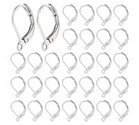 Beebeecraft 1 Box 200Pcs Leverback Earring Findings 304 Stainless Steel Clasp Earring Hooks for Jewelry Making