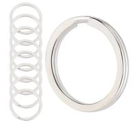 Beebeecraft 1 Box 20Pcs 316L Stainless Steel Key Rings 30mm Round Key Chain Ring Surgical Grade Split Keyring Metal Flat Linking Rings for Keychain Clasp Pet Dog Tag Accessories Car DIY Craft