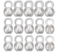 Beebeecraft 1 Box 20Pcs Bead Knot Covers Open Bead Tips with Polishing Cloth 925 Sterling Silver Crimp 6 x 3.5mm Fold Over Clamshell Smooth Crimping Spacers for Necklaces Bracelets Jewelry DIY Crafts
