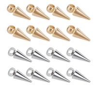 Beebeecraft 1 Box 20Pcs Cone Charms 18K Gold Plated Brass Gold Silver Spike Pendant Dangle Charms for DIY Necklace Bracelet Jewelry Making
