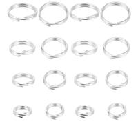 Beebeecraft 1 Box 20Pcs Double Loop Jump Rings 925 Sterling Silver Split Jump Rings Linking Ring for Jewellery Making Necklace Bracelet Keyring DIY Crafts (5/6/7/8mm