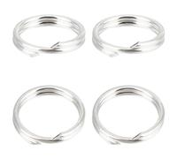 Beebeecraft 1 Box 20Pcs Double Loop Jump Rings Small Round Sterling Silver Split Jump Rings Open Loop Connectors for Jewellery Making Necklaces Keychain Keyring DIY Craft (7x1mm)