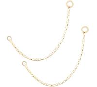 Beebeecraft 1 Box 20Pcs Earrings Connector Chains 1.7 inch Real 18K Gold Plated Brass Convertible Dangle Chain Pendant Charms Link for Double Piercings DIY Jewelry Making Earrings Fish Hook Extension