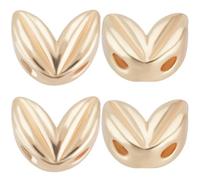 Beebeecraft 1 Box 20Pcs Leaf Beads Real 18K Gold Plated Small Leaf Bud Sprout Loose Beads with Hole for Bracelet Necklace Jewelry Making