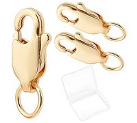 Beebeecraft 1 Box 20Pcs Lobster Clasps 18K Gold Plated Lobster Claw Jewelry Bracelet Clasps Connector with Open Jump Ring for DIY Craft Jewellery Chains Making Claps