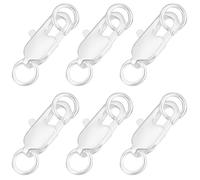 Beebeecraft 1 Box 20Pcs Lobster Claw Clasps 925 Sterling Silver Plated Brass Jewelry Lobster Clasp with Jump Ring for Bracelets Necklace Jewellery Making (12x6x2.5mm)