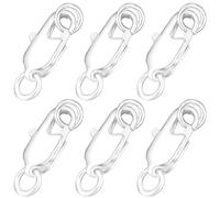 Beebeecraft 1 Box 20Pcs Lobster Claw Clasps 925 Sterling Silver Plated Brass Lobster Clasp with Jump Ring Rectangle Trigger Clasp Connectors for Jewelry Making Supplies DIY Crafts 10.5x5x2.5mm