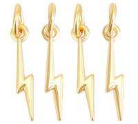 Beebeecraft 1 Box 20Pcs Real 18K Gold Plated Lightning Bolt Charms Bulk Flash Shape Weather Storm Thunder Dangle Pendants Lightning Charm for Necklace Earrings Bracelets DIY Jewelry Making Accessories