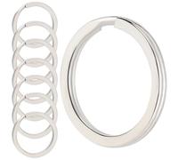 Beebeecraft 1 Box 20Pcs Round Flat Keychain Ring 316L Surgical Stainless Steel Key Rings 25mm Mini Split Key Chain Ring Metal Linking Rings for Keychain Clasp Pet Dog Tag Accessories Car DIY Crafts