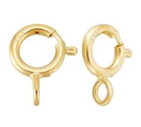 Beebeecraft 1 Box 20Pcs Spring Clasps with Silver Polishing Cloth 18K Gold Plated 925 Sterling Silver Small Round Clasps for Jewellery Making Clasp Connector Necklace Bracelets Anklets DIY Findings