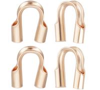 Beebeecraft 1 Box 20Pcs Wire Guards 14K Gold Filled Brass Metal U Shaped Findings Small Thread Protector Loops Guardians for Jewelry Making Earring Bracelet Necklace DIY Crafts Accessories