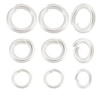 Beebeecraft 1 Box 240Pcs 4/5/6mm Open Jump Rings Sterling Silver Plated Single Loop Small Circle Frames Key Chain Links Connector Rings for Bracelet Necklace Jewellery Making